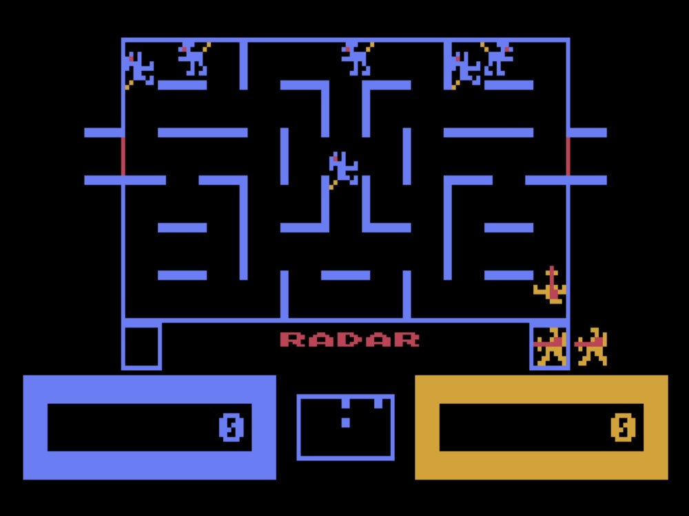 Gameplay of Wizard of Wor for Atari 8 Bit